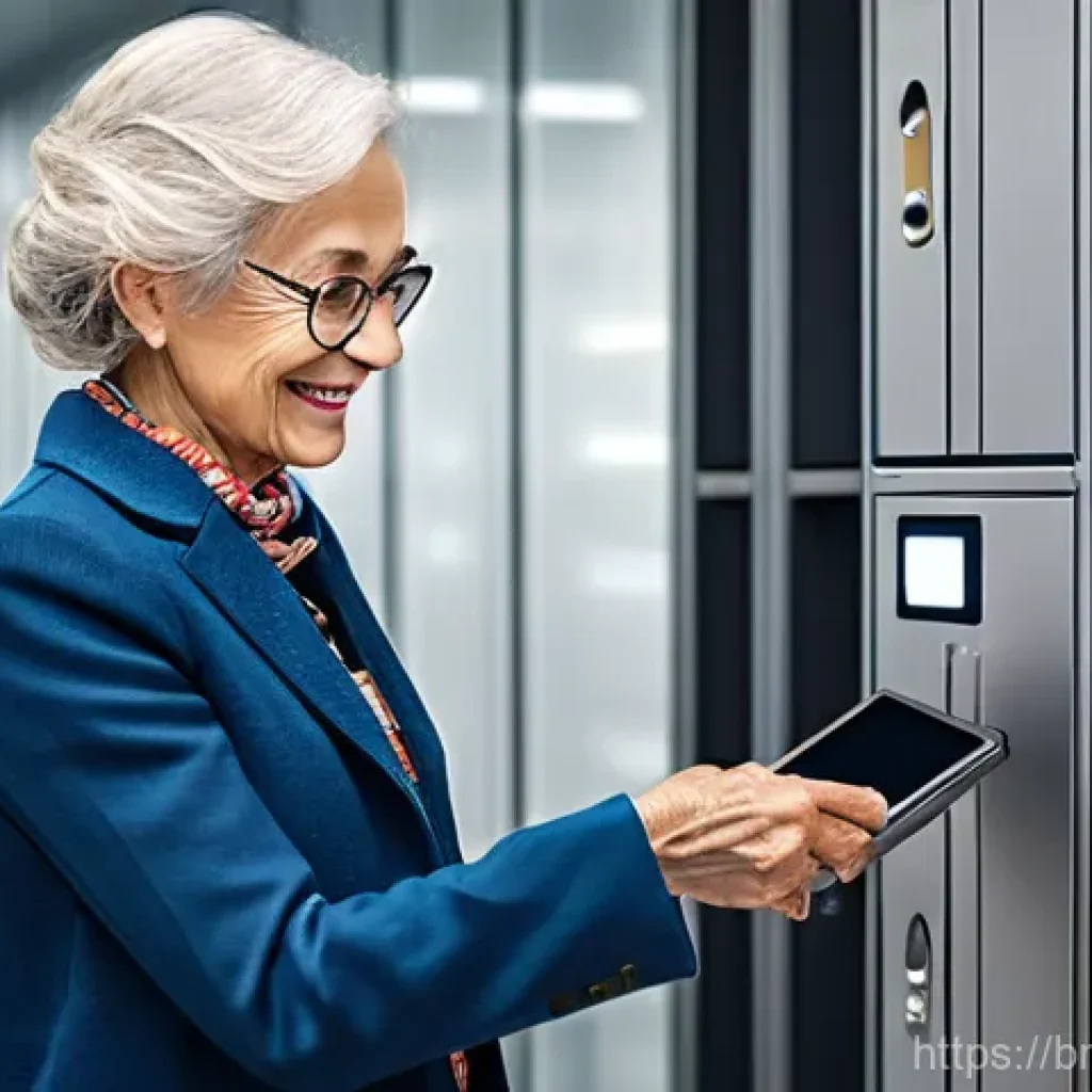 건물 내 무인 택배함 설치 - **Prompt 1: Seamless Package Retrieval for All Ages**
"A brightly lit, modern apartment lobby fe...