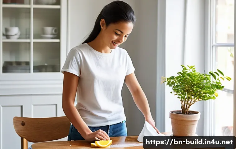 실내 공기질 관리 - **Natural Cleaning and Fresh Air:**
A bright and airy living room, bathed in soft, natural dayli...