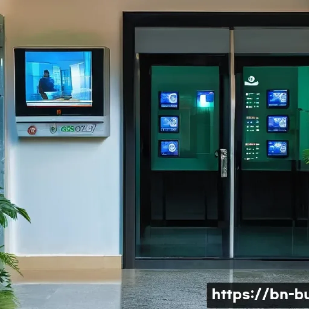 건물 관리자 역할 - A modern residential building security scene in Bangladesh, featuring a vigilant security guard at t...