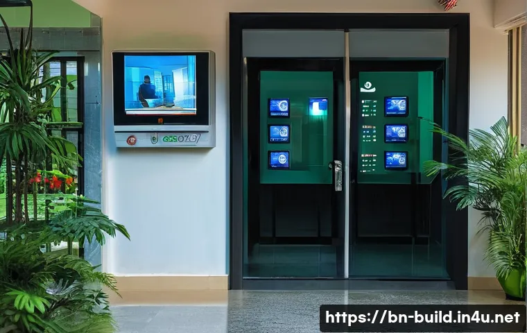 건물 관리자 역할 - A modern residential building security scene in Bangladesh, featuring a vigilant security guard at t...