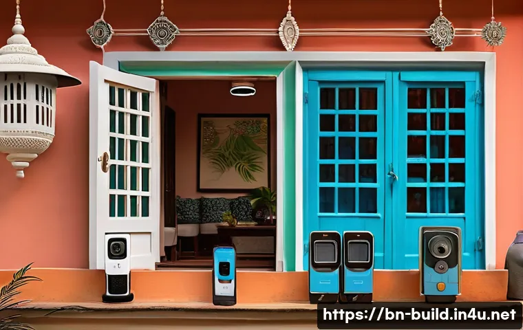 건물 방범 시스템 비용 - A modern Bengali household setting featuring multiple CCTV cameras installed around the exterior and...