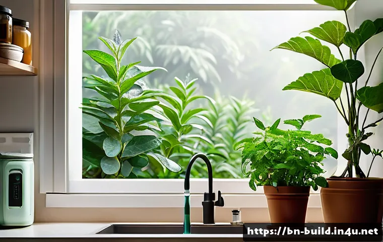 건물 방역 관리 - A modern eco-friendly pest control setup inside a bright, clean Bengali home kitchen, showing natura...